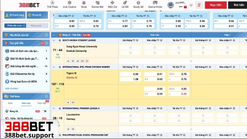 Cược bóng rổ tại K Sports