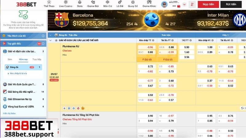 Hướng dẫn cá cược kèo châu á tại 388bet