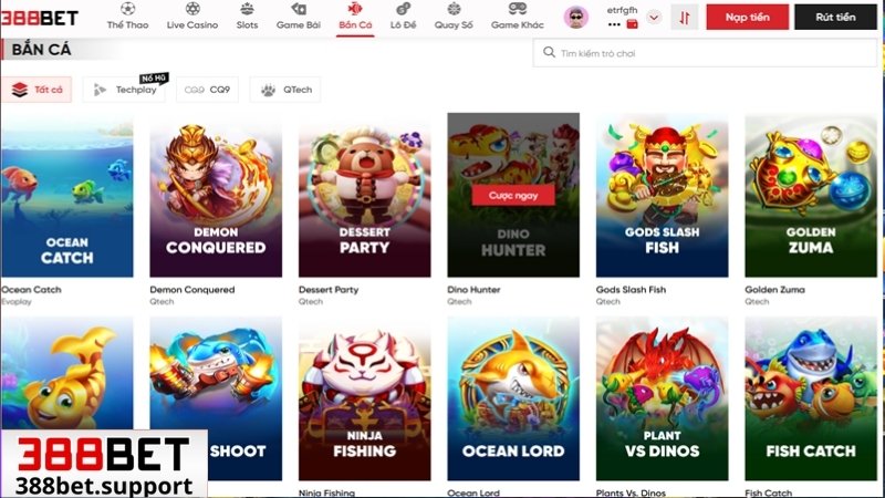 Hướng dẫn chơi bắn cá 388bet chi tiết