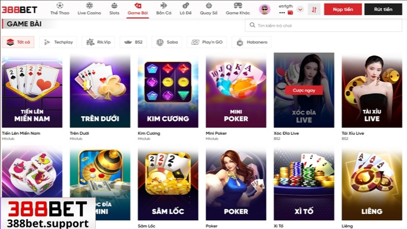 Hướng dẫn chơi game bài 388bet