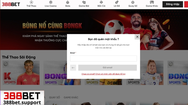 Lối quên tên đăng nhập 388bet